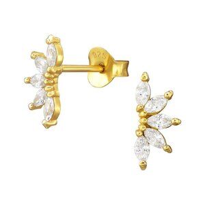 24k Gold Vermeil CZ Tiny Stud Earrings